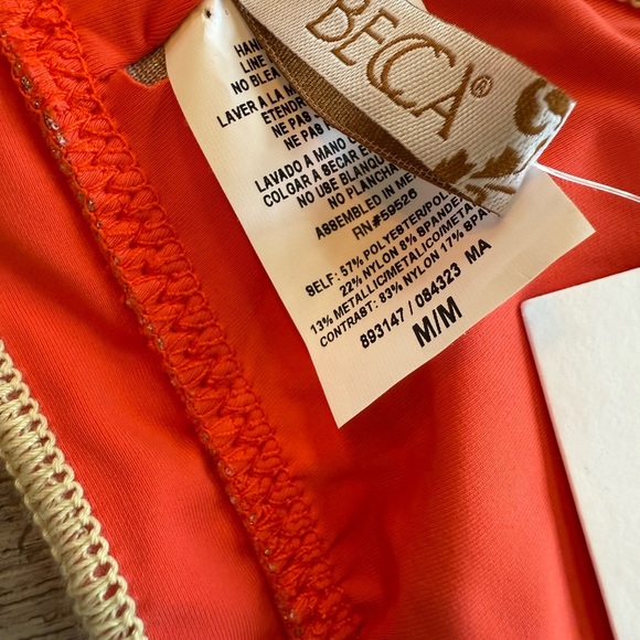 BECCA Canyon Sunset Pink and Orange Triangle Bikini Top, M - Picture 8 of 8